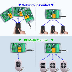 SWITNEX Tuya WiFi RF 433MHz Smart Garage Sliding Door Gate Opener Controller Wireless DC AC 12V 24V Switch,Rolling Code Support