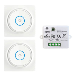 SWITNEX Wireless Light Switch Kit,No Wiring No need Battery wall switch,Easy to Install, AC 210V to 240V 10Amp 2000W Mini Receiver Remote ON Off Switches for Lights Lamps Fans Appliances
