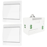 SWITNEX Wireless Kinetic Light Switch Radio Frequency Safety Switch and 1000W Relay Receiver Controller with Fuse, No Battery Self-generating Switch (1 Way 2 Keys Kit)