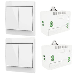 SWITNEX Wireless Kinetic Light Switch Radio Frequency Safety Switch and 1000W Relay Receiver Controller with Fuse, No Battery Self-generating Switch