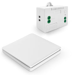 SWITNEX Wireless Kinetic Light Switch Wall Panel RF Safety Control and 10A Relay Receiver Controller with Fuse, No Wiring No Battery Self-generating