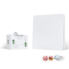 SWITNEX Kinetic Wireless Switch Kit, Self Powered Wireless Switches for Light,IP66 Waterproof No Wiring Wireless Remote RF Wall switch Lighting Fixtures Battery Free