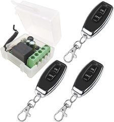 SWITNEX Wireless Remote Control Switch 433Mhz 220V 230V 240V 1 Channel Radio Control Relay Receiver with 4 Transmitters Keyfobs Potential-Free Contacts Relay Controller