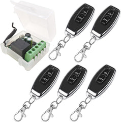 SWITNEX Wireless Remote Control Switch 433Mhz 220V 230V 240V 1 Channel Radio Control Relay Receiver with 4 Transmitters Keyfobs Potential-Free Contacts Relay Controller