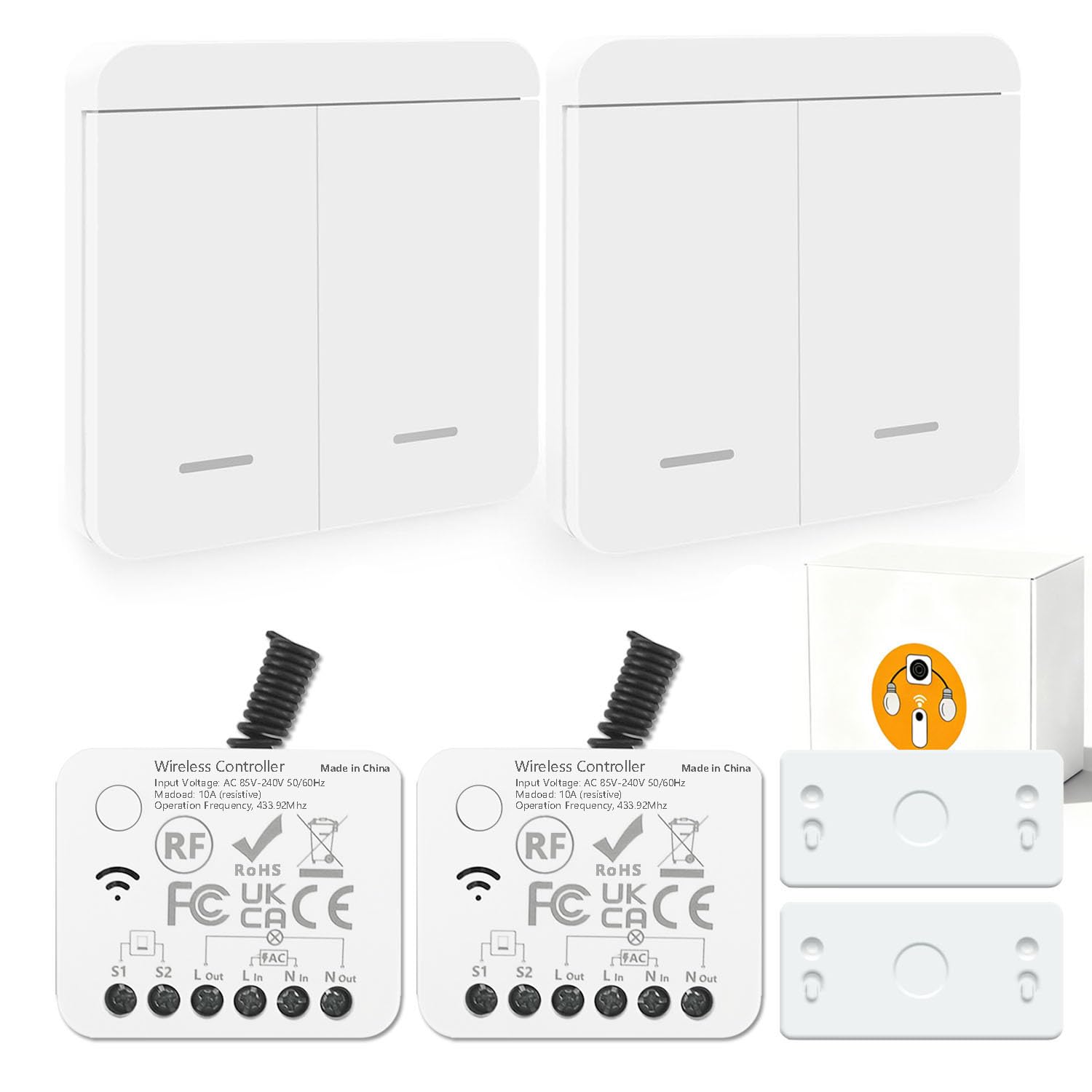 AENTIA 433MHz Wireless Light Switch 10A - View 10