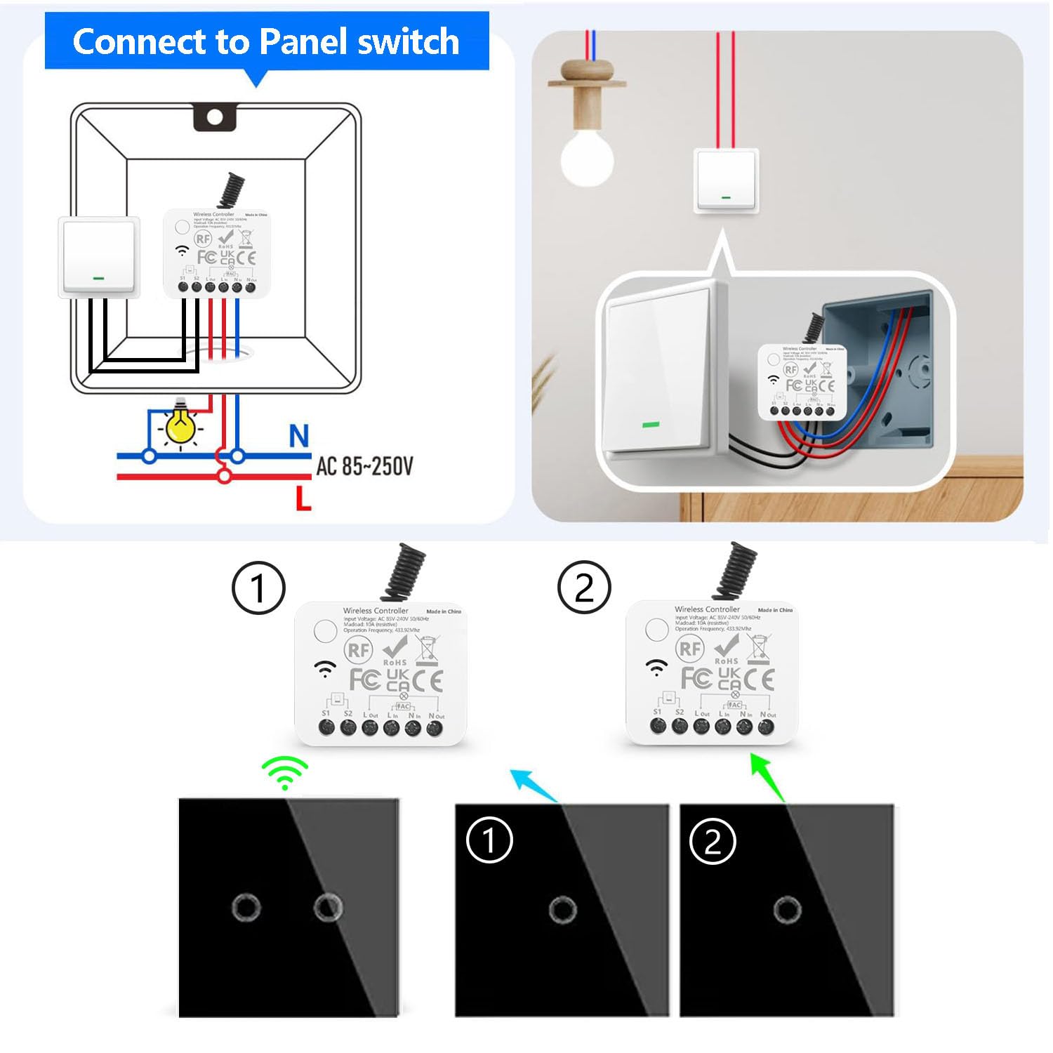 AENTIA Wireless Light Switch - View 3