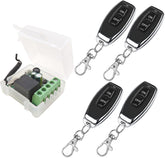 SWITNEX Wireless Remote Control Switch 433Mhz 220V 230V 240V 1 Channel Radio Control Relay Receiver with 4 Transmitters Keyfobs Potential-Free Contacts Relay Controller