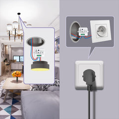 SWITNEX Wireless Light Switch Kit,No Wiring No need Battery wall switch,Easy to Install, AC 210V to 240V 10Amp 2000W Mini Receiver Remote ON Off Switches for Lights Lamps Fans Appliances