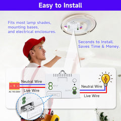 SWITNEX Kinetic Wireless Switch Kit, Self Powered Wireless Switches for Light,IP66 Waterproof No Wiring Wireless Remote RF Wall switch Lighting Fixtures Battery Free