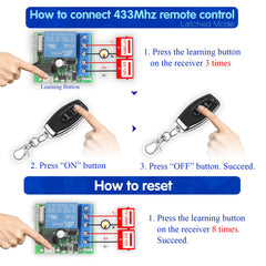 AENTIA 433MHz Remote Control Switch 1CH DC12V - View 6