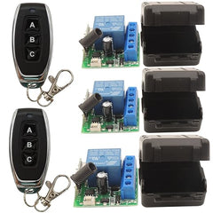 Wireless Remote Control Switch 433Mhz 5V 12V 24V 1 Channel Radio Control Relay Receiver with 5 Transmitters keyfobs Potential-Free Contacts Relay Controller