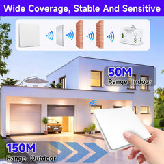 SWITNEX Kinetic Wireless Switch Kit, Self Powered Wireless Switches for Light,IP66 Waterproof No Wiring Wireless Remote RF Wall switch Lighting Fixtures Battery Free