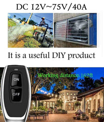 AENTIA 433MHz Remote Control Switch 40A DC12V - View 6