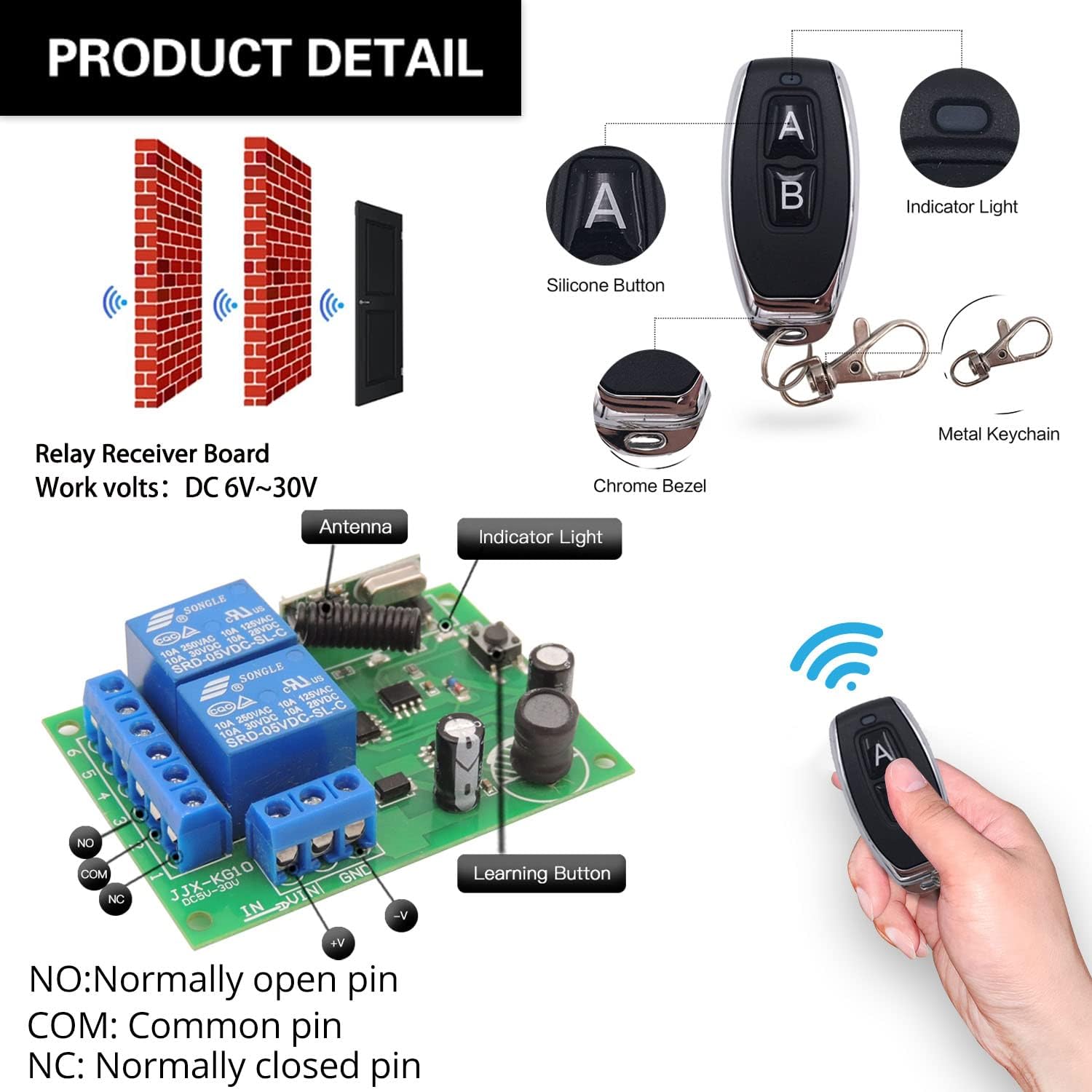 AENTIA 433MHz Motor Remote Controller 10A DC12V - View 5