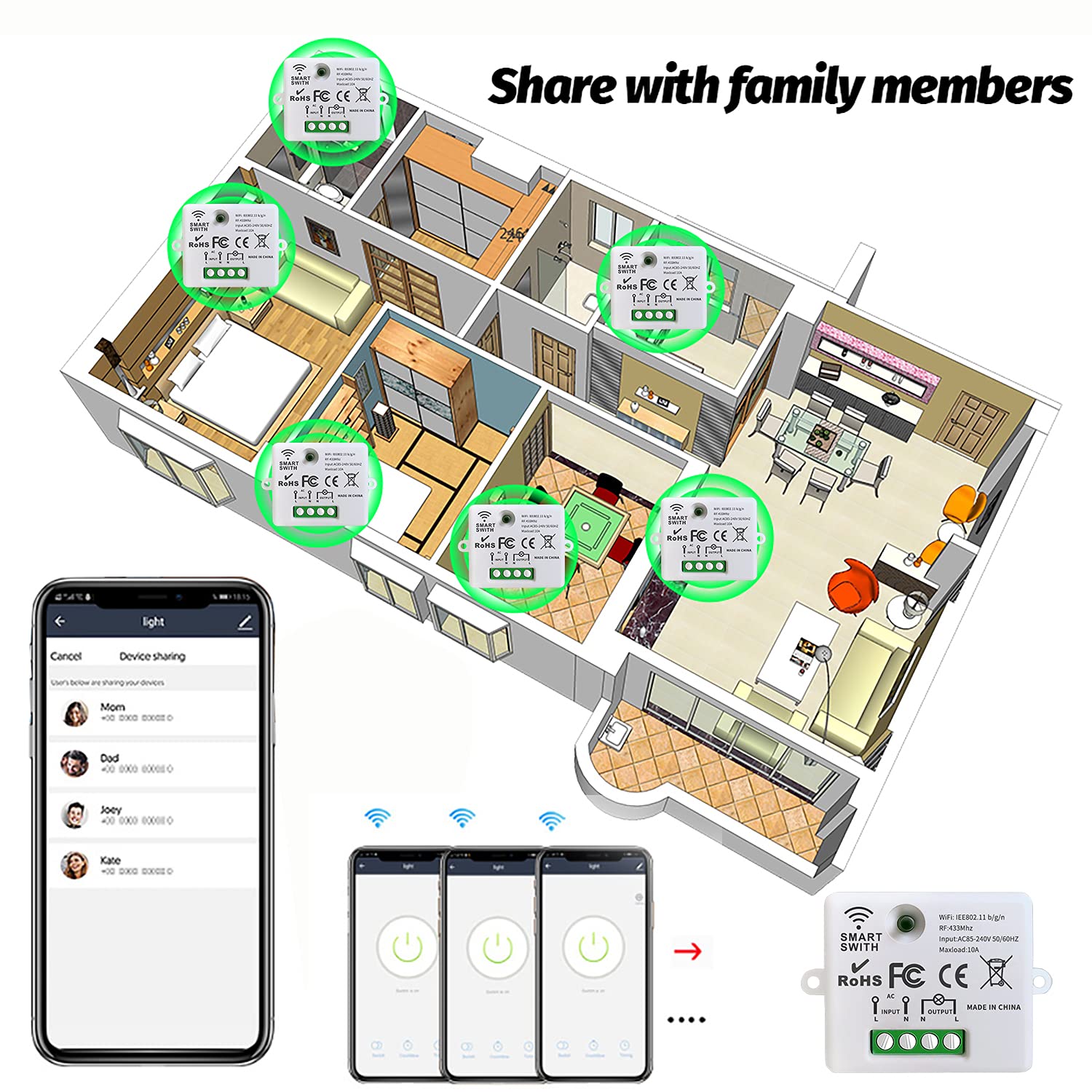 AENTIA WiFi Relay Remote Switch 10A - View 9