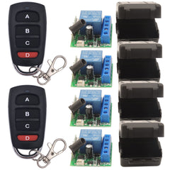 Wireless Remote Control Switch 433Mhz 5V 12V 24V 1 Channel Radio Control Relay Receiver with 5 Transmitters keyfobs Potential-Free Contacts Relay Controller