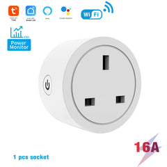 SwitnexTuya WiFi+Bluetooth Smart Plug, European/British/American/Japanese Standard, Works with App Remote Control