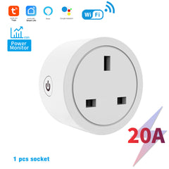 SwitnexTuya WiFi+Bluetooth Smart Plug, European/British/American/Japanese Standard, Works with App Remote Control
