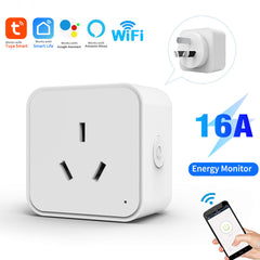 SwitnexTuya WiFi+Bluetooth Smart Plug, European/British/American/Japanese Standard, Works with App Remote Control