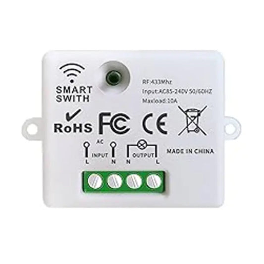 SWITNEX RF 433MHz Wireless Light Switch System - 1-Gang Switch and Receiver Instruction Manual