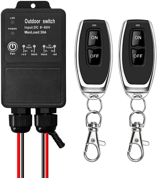 SWITNEX Waterproof Wireless Remote Control DC 8V-80V 30A Radio Control Switch