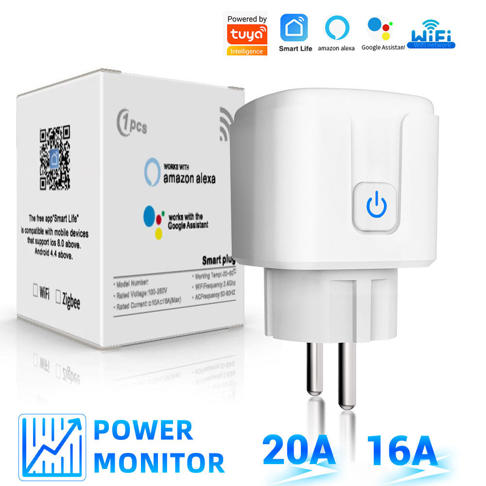 SwitnexTuya WiFi+Bluetooth Smart Plug, European/British/American/Japanese Standard, Works with App Remote Control