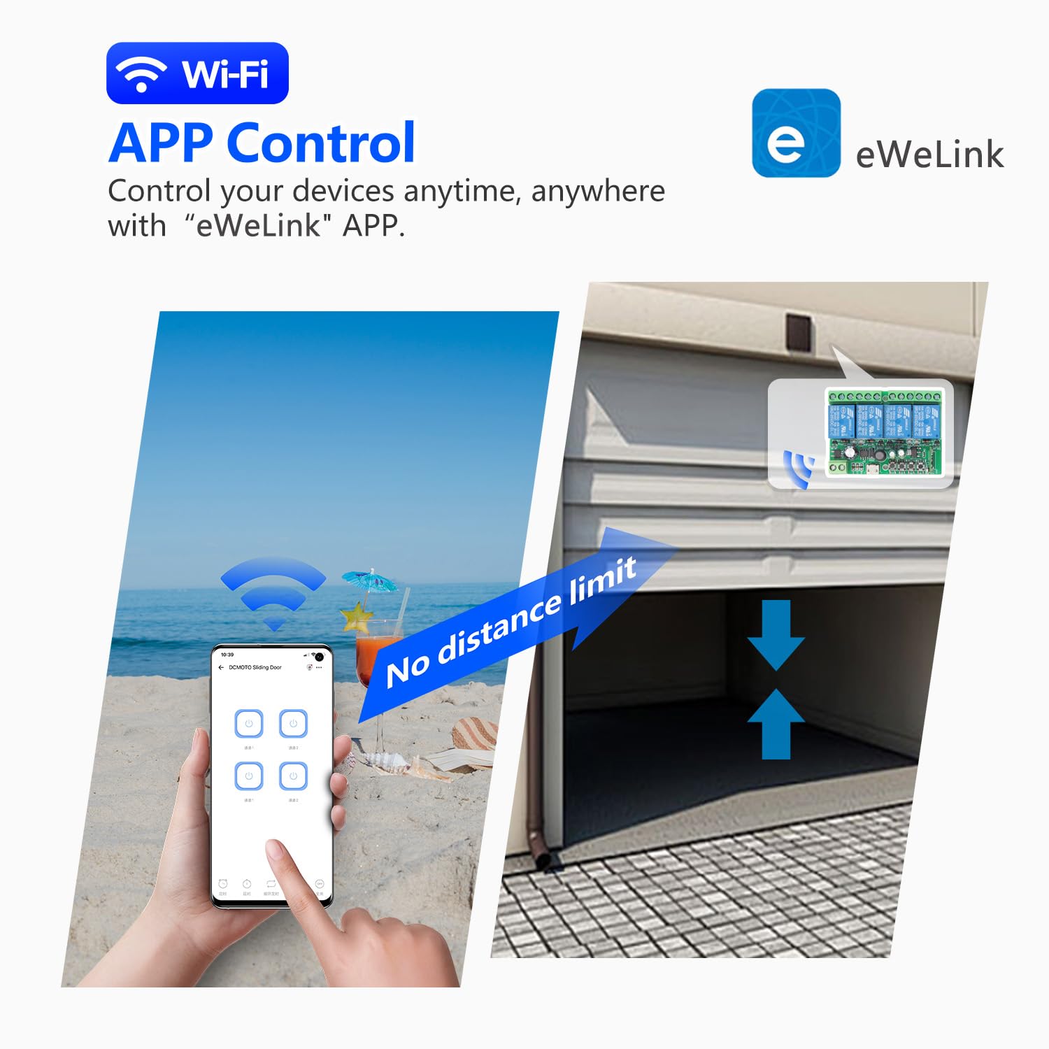 SWITNEX 4 Channels WiFi Smart Switch, DC 5V 12V 24V 36V Passive Output Relay Module Ewelink APP WiFi Control Compatible with Alexa/Google Home, Inching/Self-Locking Switch