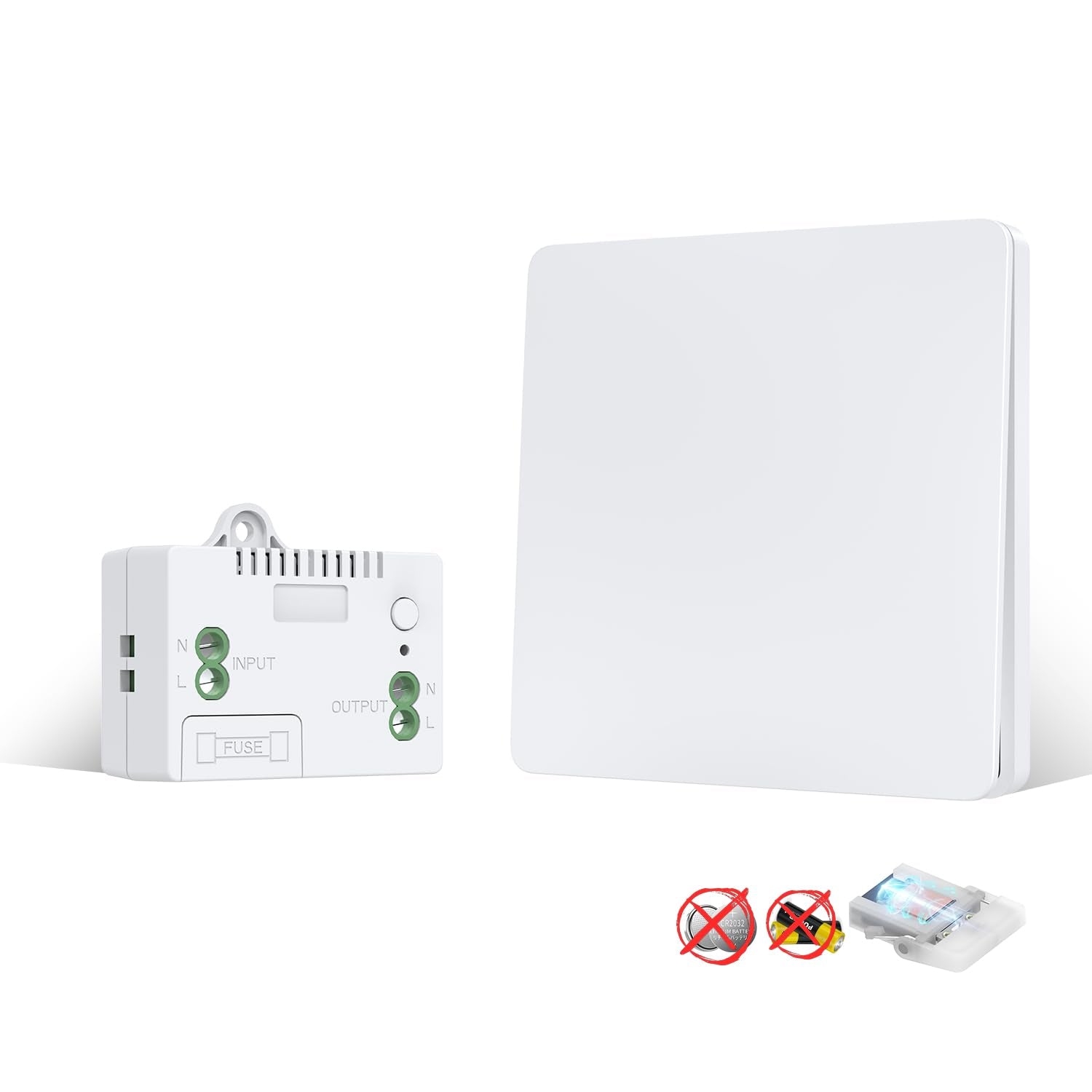 SWITNEX Kinetic Wireless Switch Kit, Self Powered Wireless Switches for Light,IP66 Waterproof No Wiring Wireless Remote RF Wall switch Lighting Fixtures Battery Free