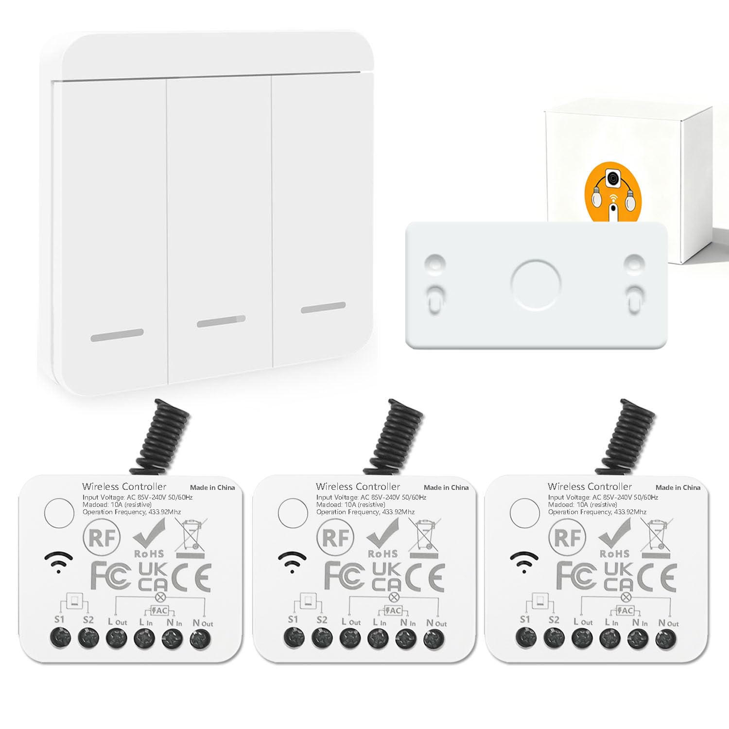 AENTIA 433MHz Wireless Light Switch 10A - View 16