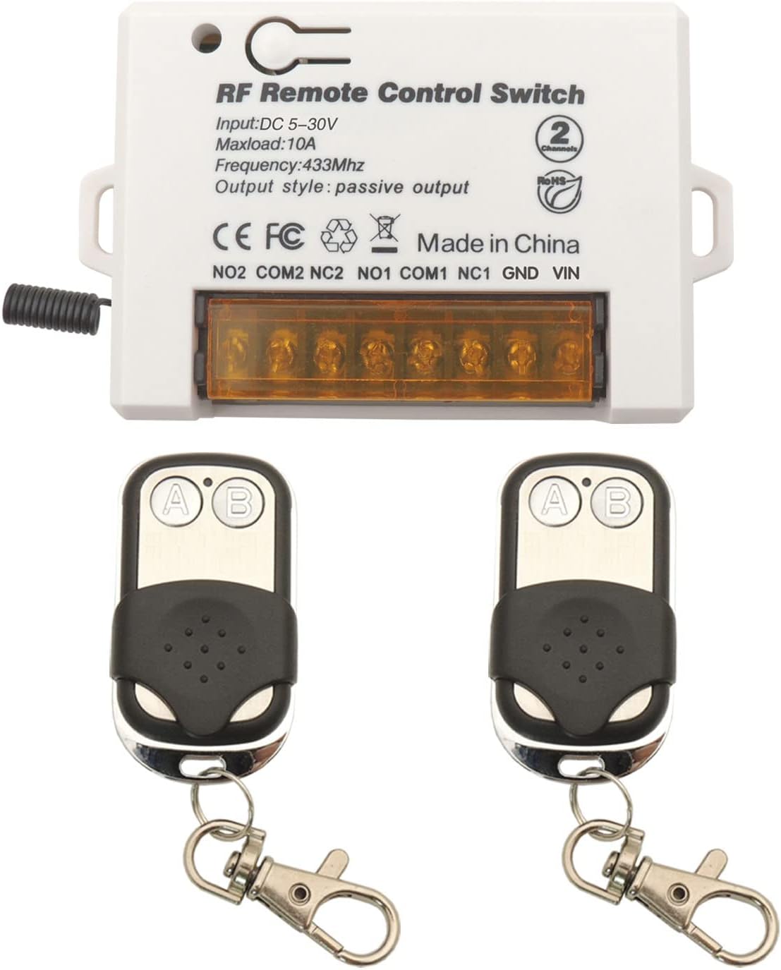 AENTIA 433MHz Relay Remote Switch 10A 2CH DC5V | AENTIA