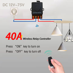 AENTIA 433MHz Remote Control Switch 40A DC12V - View 2
