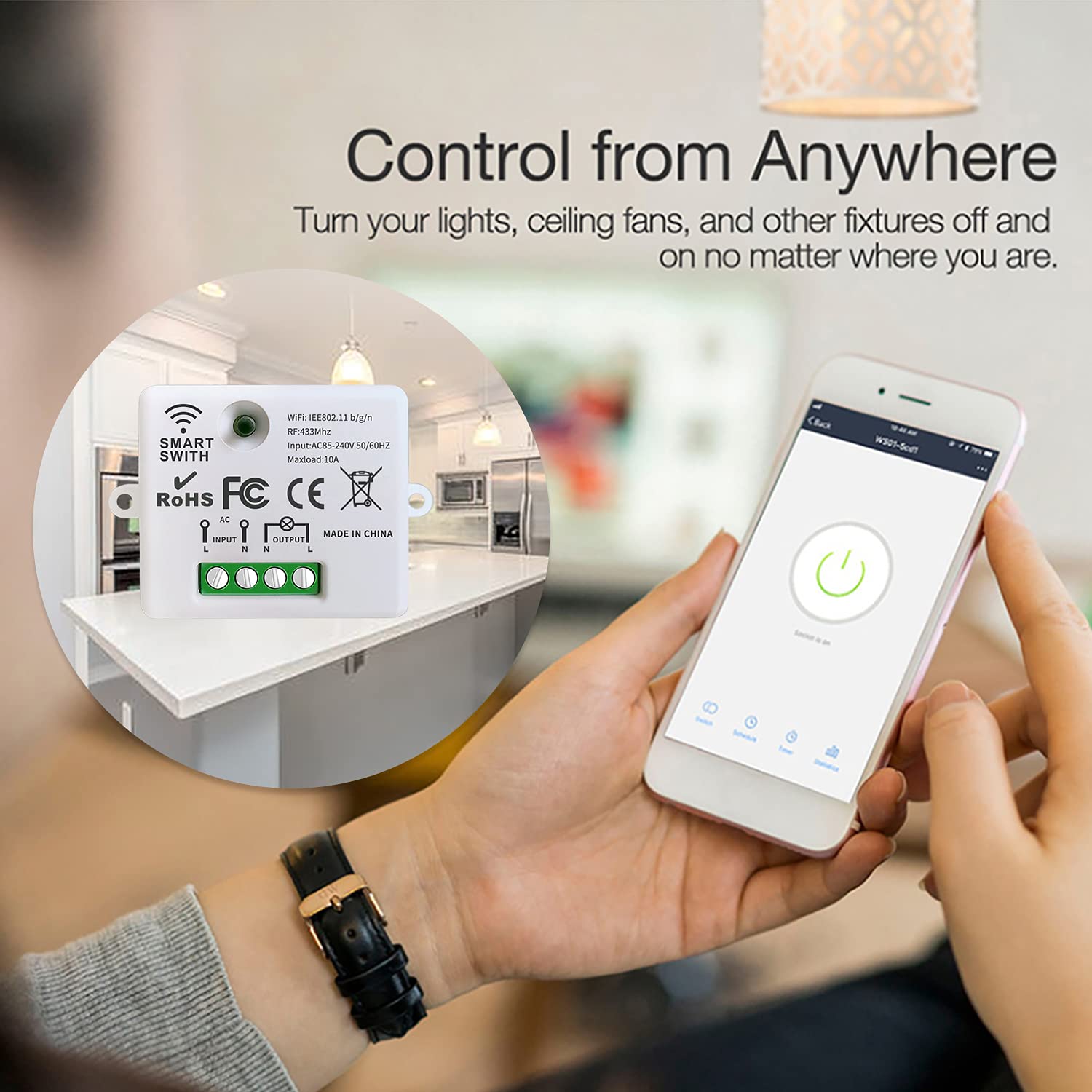 AENTIA WiFi Relay Remote Switch 10A - View 2