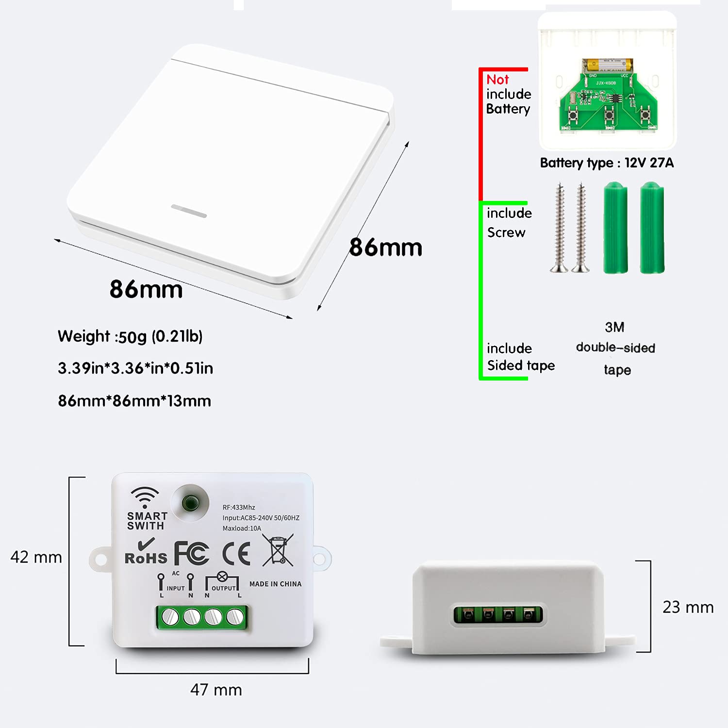 AENTIA Wireless Light Switch 10A - View 8