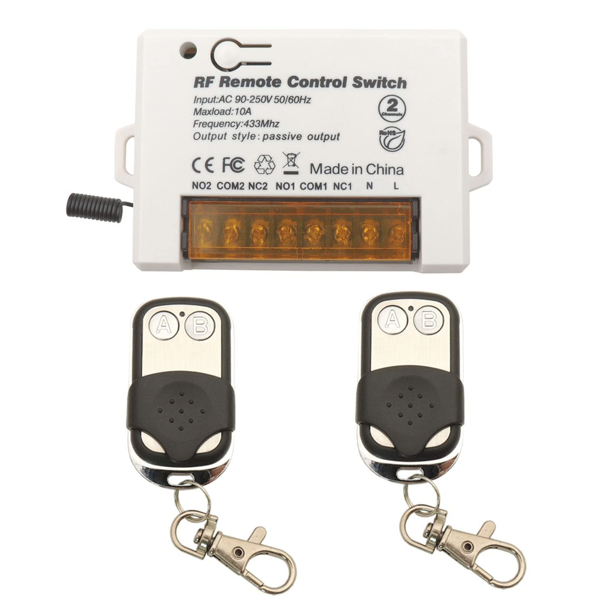 AENTIA 433MHz Relay Remote Switch 10A 2CH AC110V | AENTIA