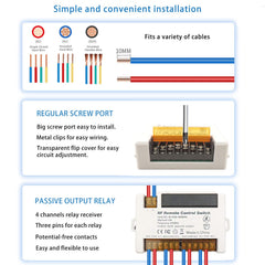 AENTIA 433MHz Relay Remote Switch 10A 4CH AC110V - View 4