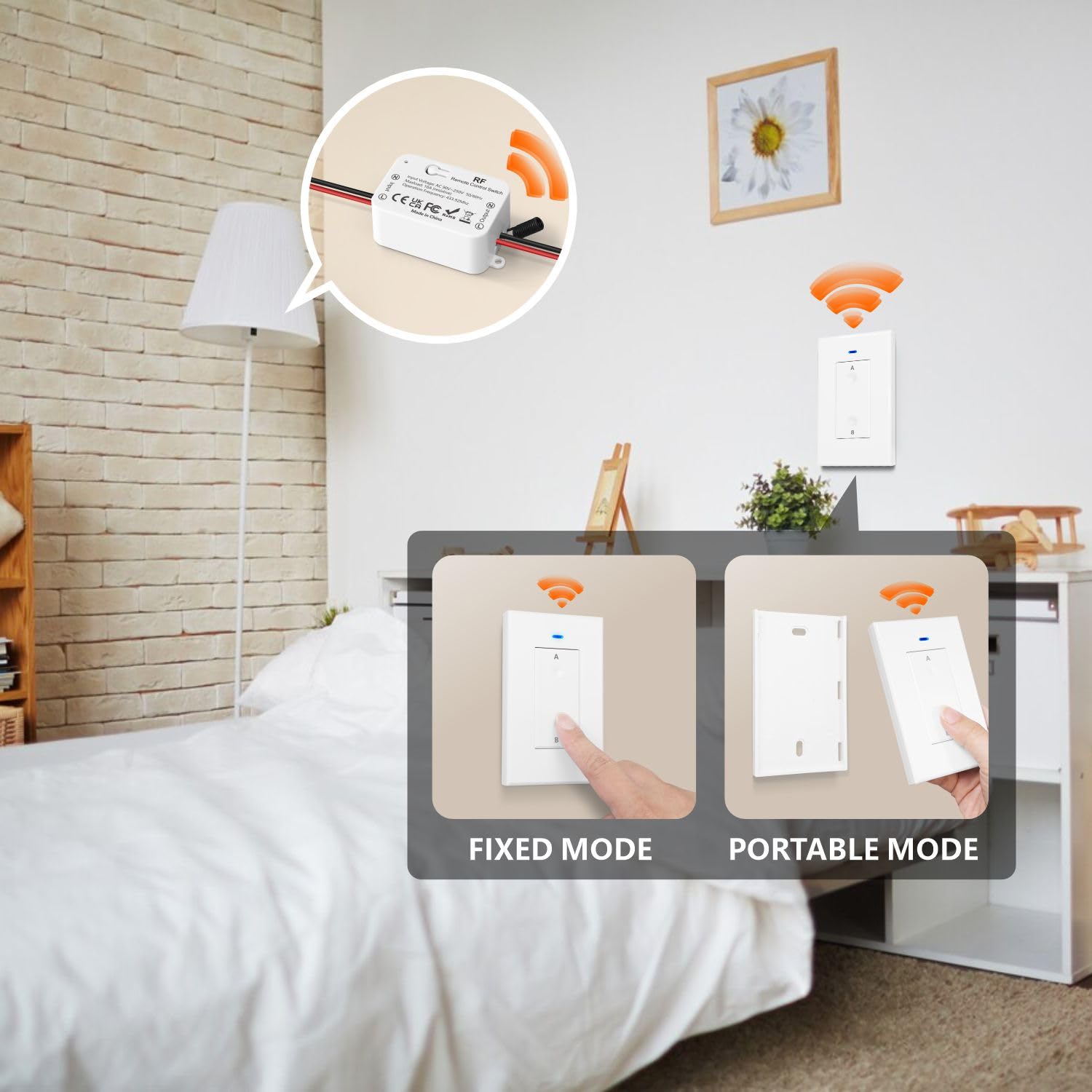 AENTIA 433MHz Wireless Light Switch 1CH AC110V - View 7