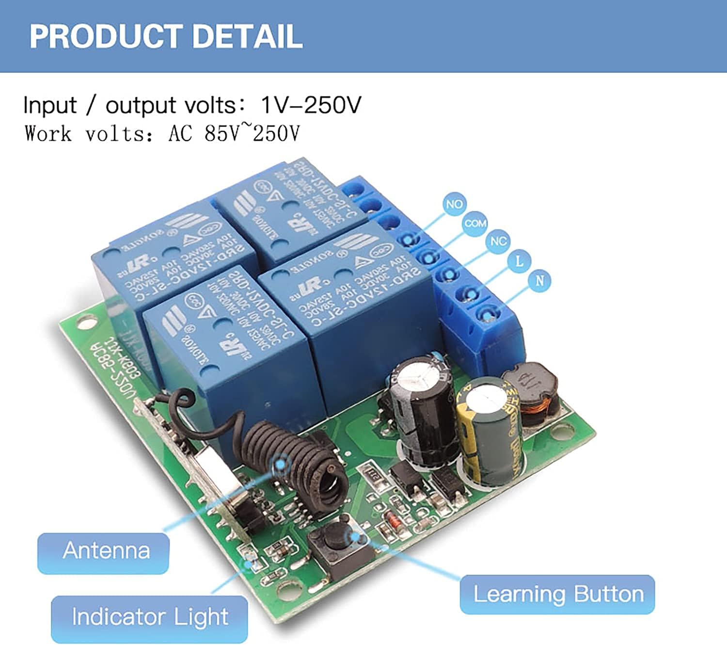 AENTIA Motor Remote Controller 10A 4CH AC110V - View 7