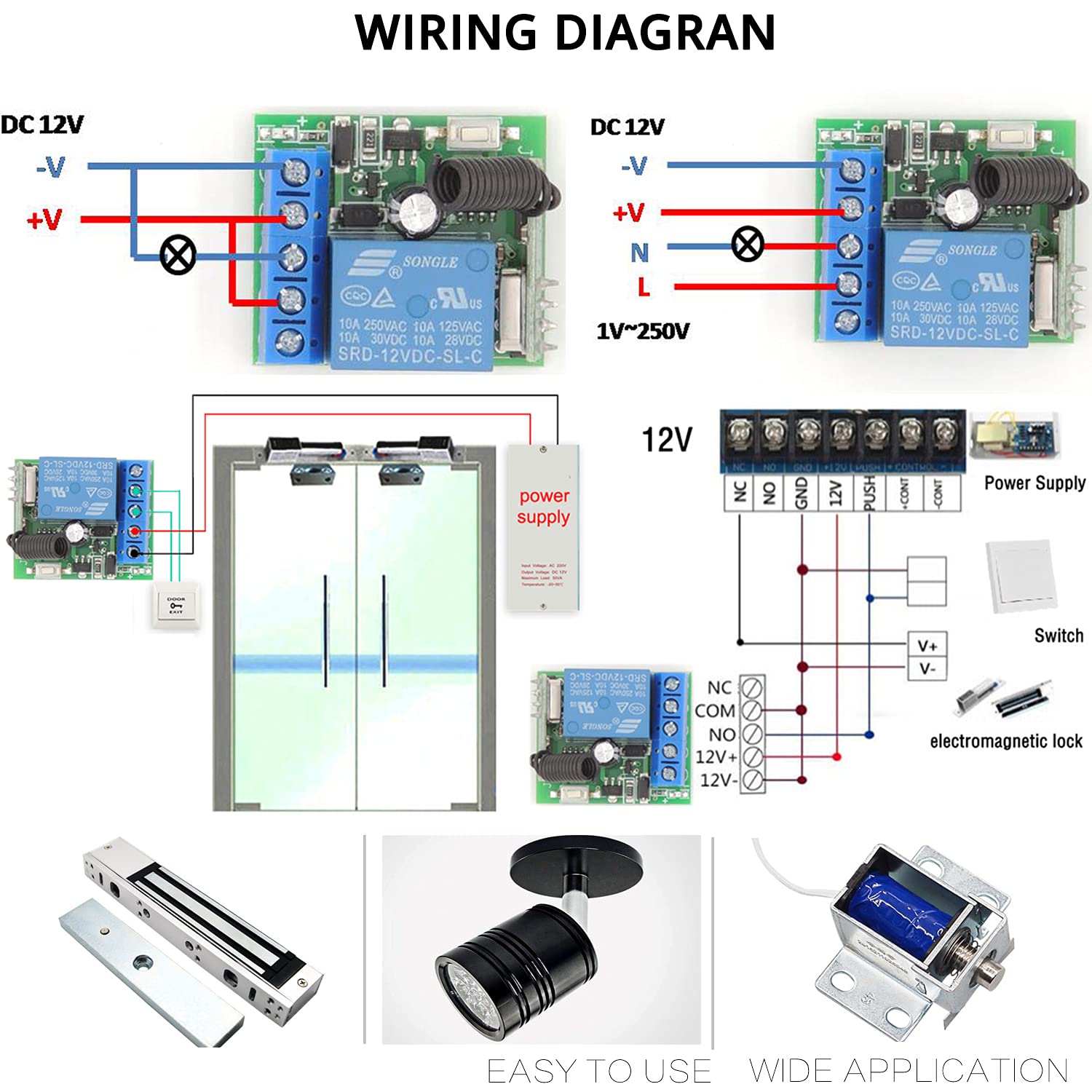 AENTIA 433MHz Remote Control Switch 1CH DC12V - View 7