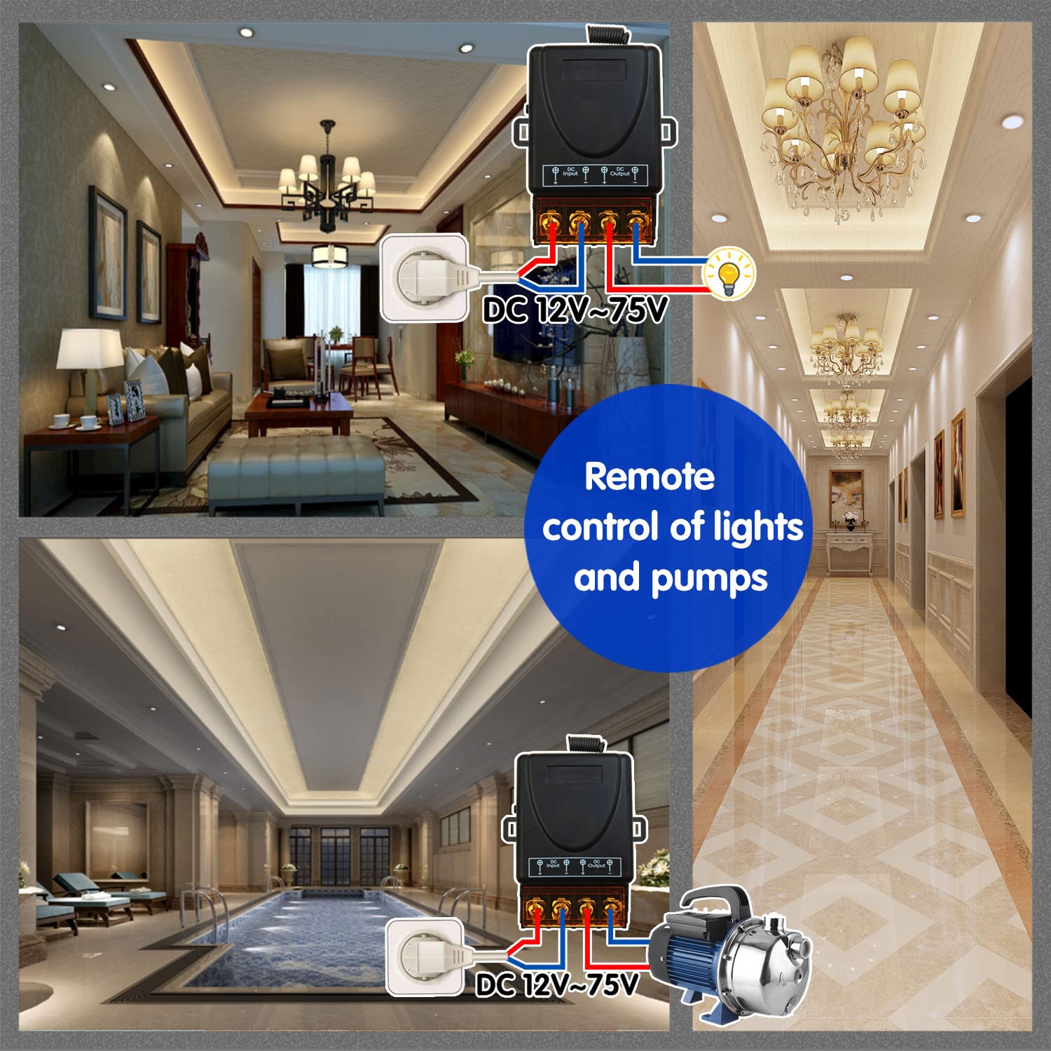 AENTIA 433MHz Remote Control Switch 40A DC12V - View 5