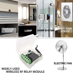 SWITNEX Wireless Remote Control Switch 433Mhz 220V 230V 240V 1 Channel Radio Control Relay Receiver with 4 Transmitters Keyfobs Potential-Free Contacts Relay Controller