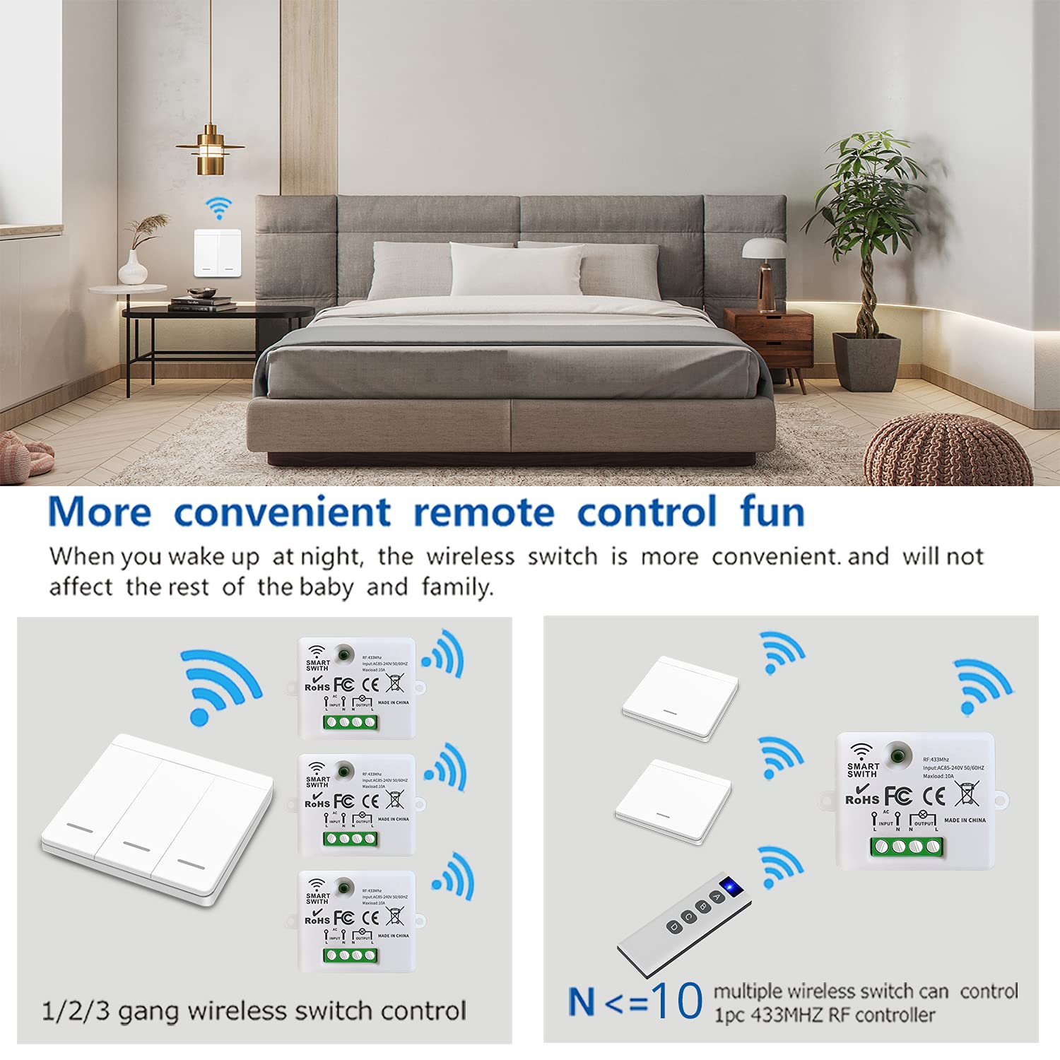 AENTIA Wireless Light Switch 10A - View 4