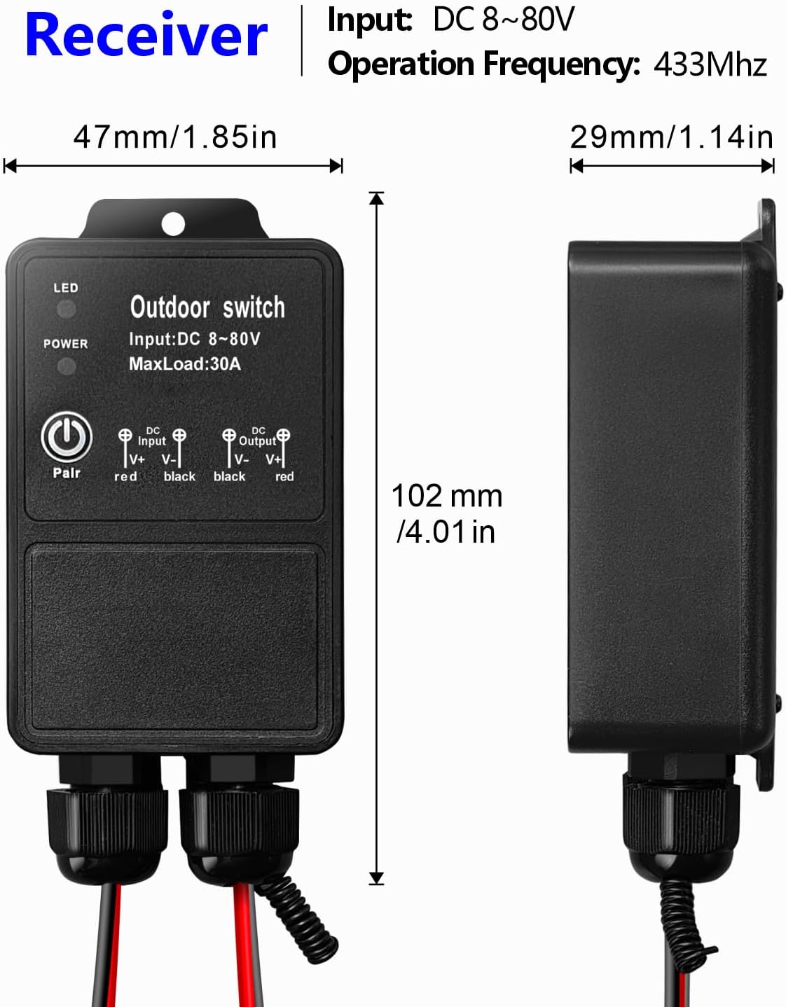 Wasserdichter Empfänger und zwei Sender