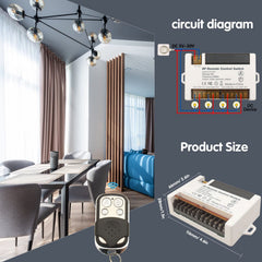 AENTIA 433MHz Relay Remote Switch 10A 4CH DC5V - View 3