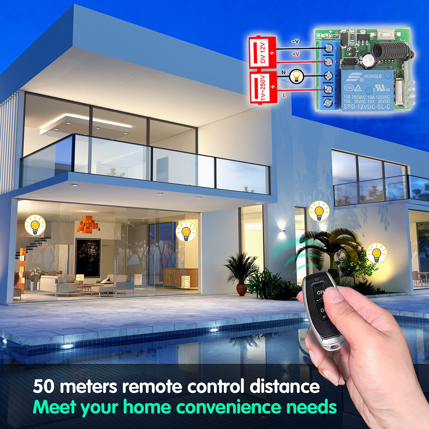 AENTIA 433MHz Remote Control Switch 1CH DC12V - View 5