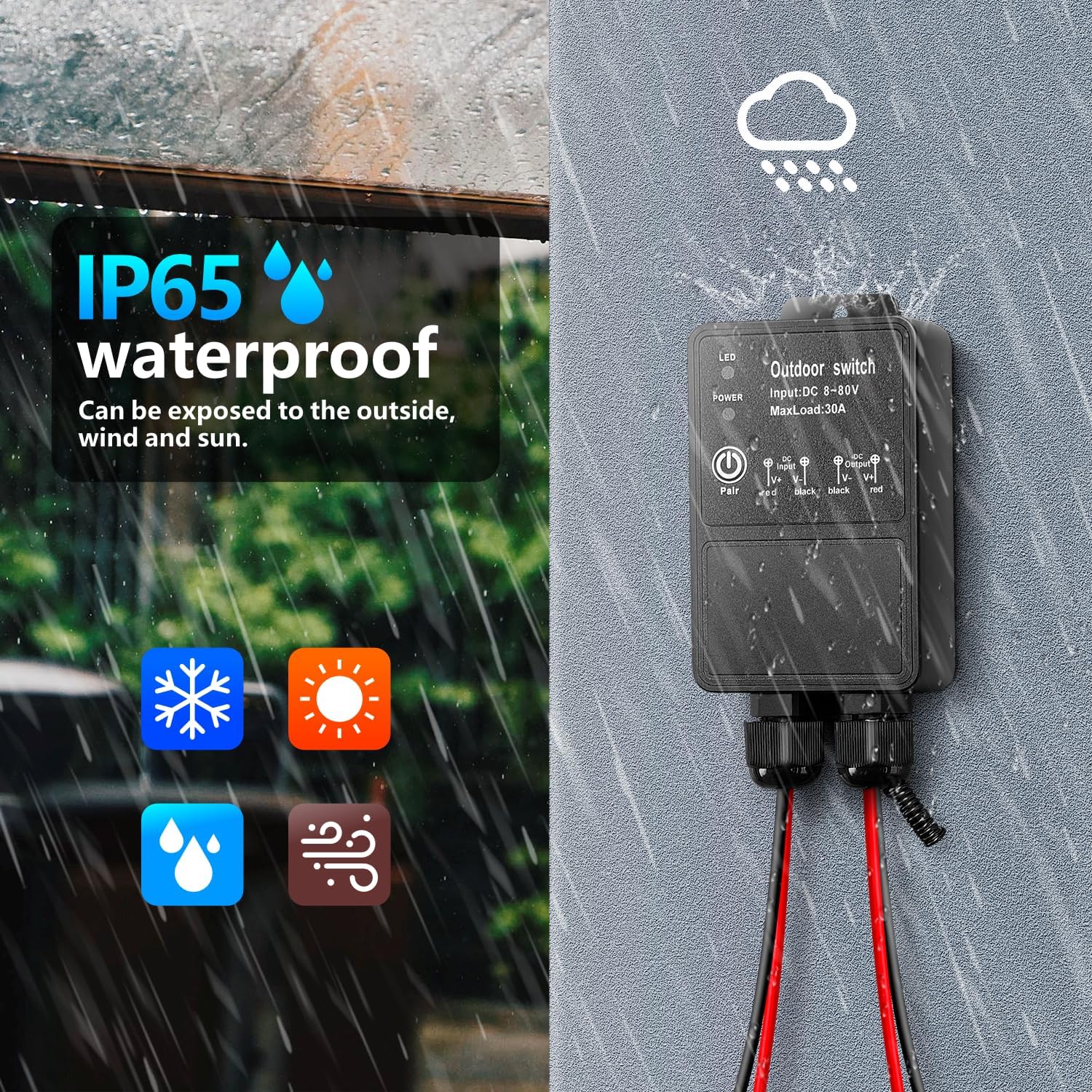 AENTIA Waterproof Remote Switch 30A DC8V-80V - View 3