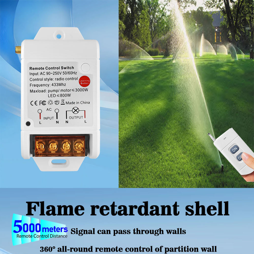 SWITNEX RF433 MHz Remote Control 3000m 30A 220V AC Water pump Switch RF Wireless Remote Control Switch Radio Receiver 1KM 3KM 5KM