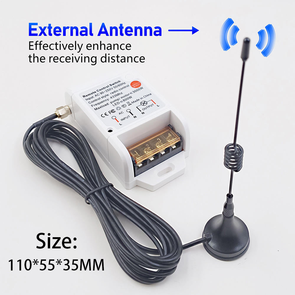 SWITNEX RF433 MHz Remote Control 3000m 30A 220V AC Water pump Switch RF Wireless Remote Control Switch Radio Receiver 1KM 3KM 5KM