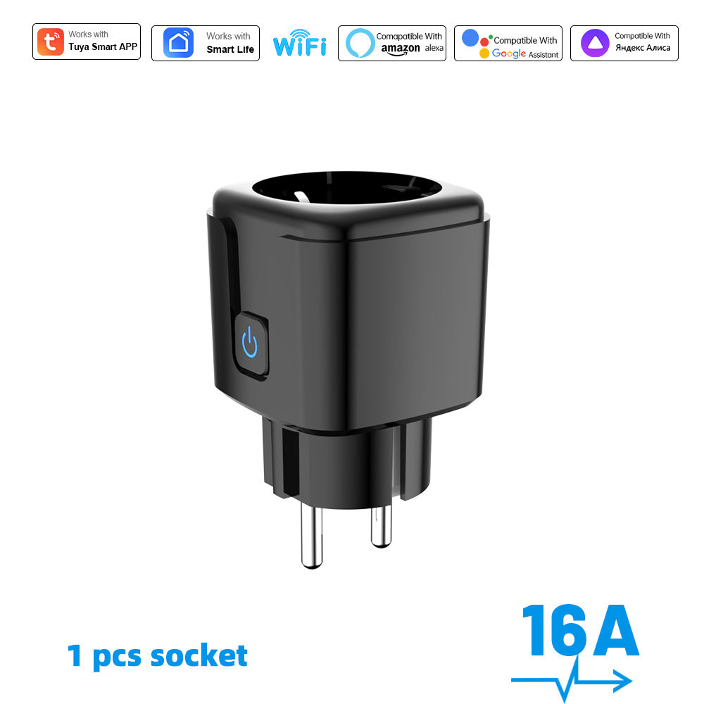 SwitnexTuya WiFi+Bluetooth Smart Plug, European/British/American/Japanese Standard, Works with App Remote Control