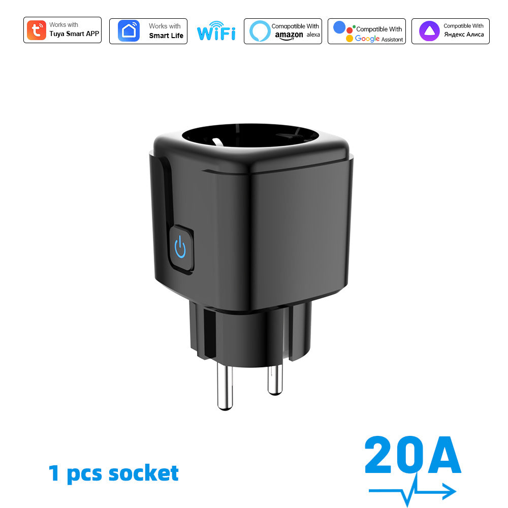 SwitnexTuya WiFi+Bluetooth Smart Plug, European/British/American/Japanese Standard, Works with App Remote Control