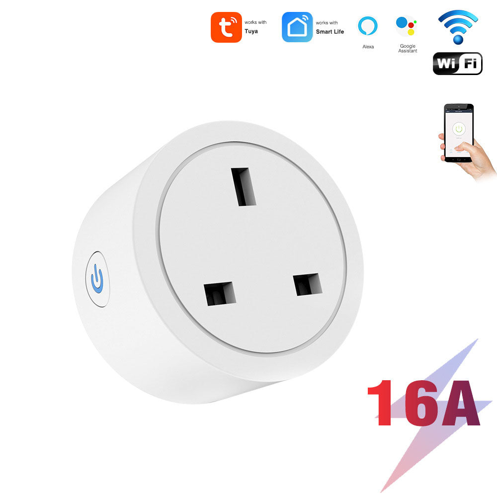 SwitnexTuya WiFi+Bluetooth Smart Plug, European/British/American/Japanese Standard, Works with App Remote Control